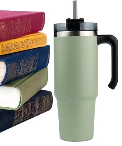 Générique Stainless Tumbler, Vacuum Insulated Tumbler, 76x9.45in Cup 40 Oz with Straw and Lid, Portable Travel Mug for Camping, Hiking, Road Trips, Gym, Spill-Proof, Easy Carry, Sleek Look
