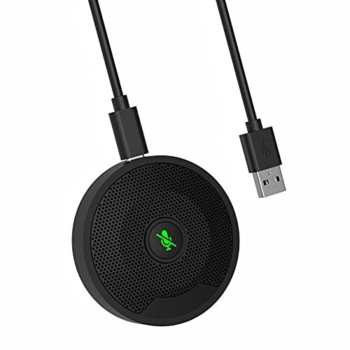 Matybobe UM10 USB Konferenzmikrofon 360° Omnidirektionales Kondensator PC Mikrofone für Videokonferenz Gaming Chatten