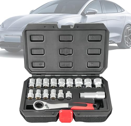 Ratchet y enchufe -in Key Set - Mecanic Tool Case, compacto para la instalación eléctrica de mantenimiento vehículo | Dispositivos de mantenimiento Reparación de la línea tubo Conjunto