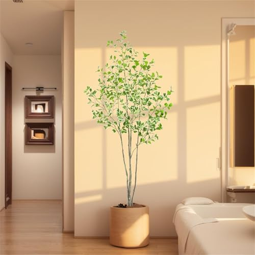 PortoAlegre Künstlicher Ficusbaum, 180cmHoher Große Künstlicher Ficusbaum im Topf mit Glatten und Glänzenden Blättern, Große Kunstpflanze Dekor für Büro Wohnzimmer Balkon, Eckdekoration