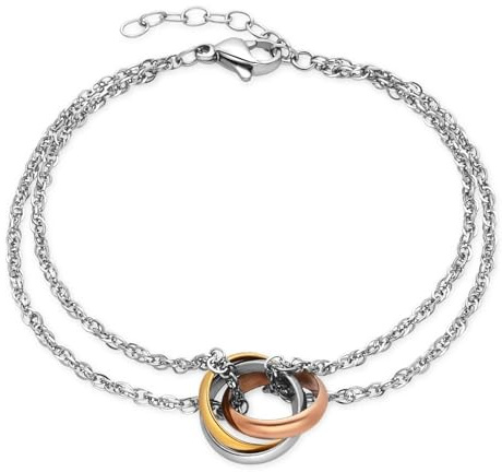 Dada Gioielli - Damarmband med ringar 12 mm färgglad trilogi presentidé till henne