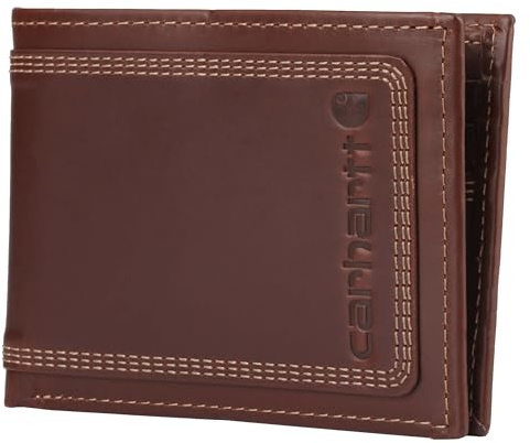 Carhartt Men’s Leather Triple Stitch Wallet, Durable Full-Grain Leather Bifold, Trifold & Rodeo Styles, Gifts for Men