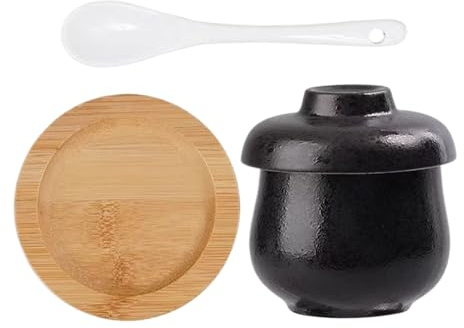 Byuexhp Cocotte en céramique avec couvercle - 250 ml - Petite porcelaine - Anti-fuite - Bol pour la fabrication de crème aux œufs pour la cuisine domestique - Pour œufs et soupes de légumes