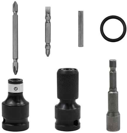 MSIHEY Adaptadores de Llave de Impacto, Adaptador de llave de Impacto, 1/2 a 1/4 pulgadas, Soporte de Puntas de vaso Adaptador Accesorios de Alta, para Llaves de Trinquete(2 unidades)