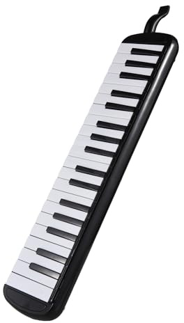 FILFEEL Melodica-Musikinstrumentenset mit 37 Tasten, Weichen Blasrohren und Tragetasche für Anfänger und Erwachsene, Ideale Musikliebhaber (BLACK)