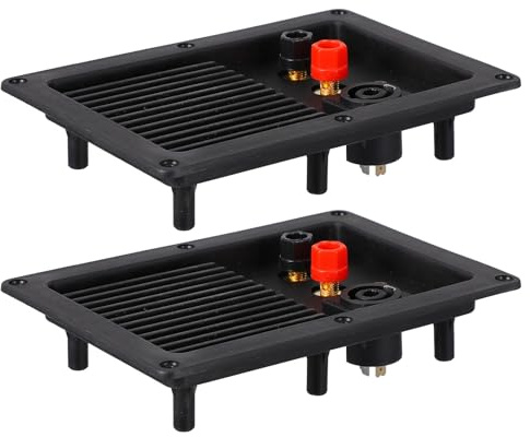 TEHAUX Connettore Terminale Altoparlante a 3 Vie, Morsettiera per Casse Acustiche, Accessorio per Sostituzione e Collegamento Cavi Subwoofer, Set 2 Pezzi per Installazioni Audio