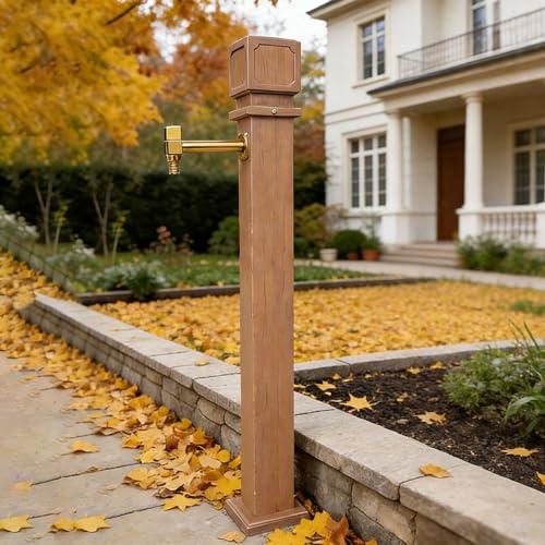 Columna De Agua Cuadrada De Jardín, Columna Cuadrada Exterior Columna, Montaje En Suelo Para Jardín, Patio, Parque, Poste De Fuente De Riego(91.5cm/36in)