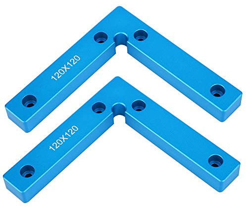 2 piezas de escuadra de aluminio de 90 grados, abrazadera en forma de L para esquinas, para trabajos de carpintería; plantilla de ángulo recto precisa con superficie anodizada, 120