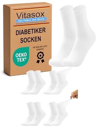 Vitasox Damen Diabetikersocken ohne Gummi & ohne Naht 4 | 6 | 8 | 10 Paar