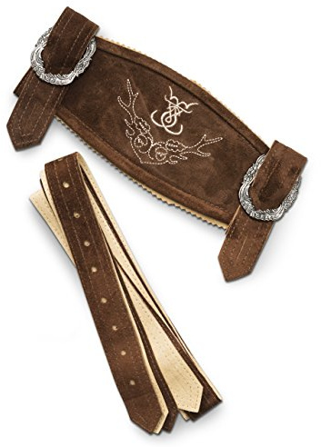 Hosenträger Klassik - Echtleder H-Träger Lederhosen Hosesnträger div. Farben (58/60, mittelbraun)