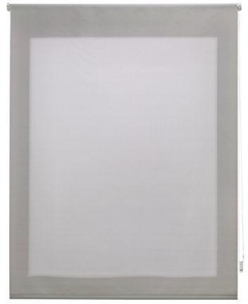 Uniestor Tenda a rullo traslucida tinta unita - Argento grigio, 100 x 175 cm (Larghezza x Altezza) | Dimensioni del tessuto 97 x 170 cm. Tenda avvolgibile traslucida