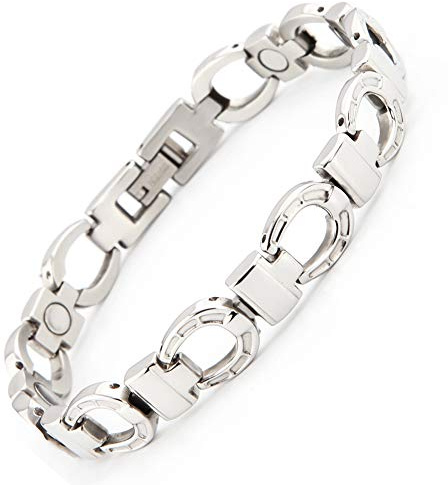 Lucky Hufeisen Edelstahl Energie Magnetarmband Glücksbringer silber allergiefrei Energetix 4you 5691 Größe L/XL