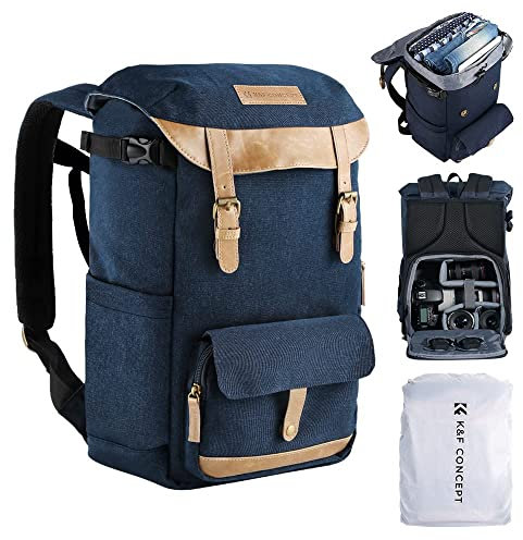 K&F Concept Mochila para Cámara Profesional, Bolsa para Fotografía Impermeable, Mochila para Fotográfica Multifuncional Compartimento de Gran Capacidad para Portátil DSLR de 15,6 Pulgadas