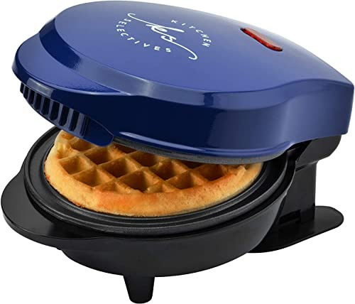 Kitchen Selectives Mini Waffle Maker By Select Brands, Cobalt Blue