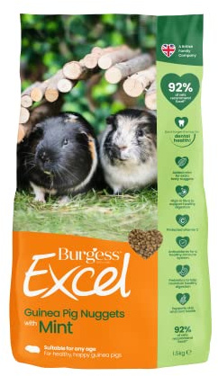Burgess Excel marsvin klimpar med mynta, 1,5 kg, grön