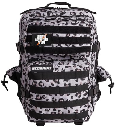 ELITRAINX Zaino tattico militare impermeabile da 25 litri per sport, cabina di aereo, palestra, attività all'aperto, cross training (Leopard)