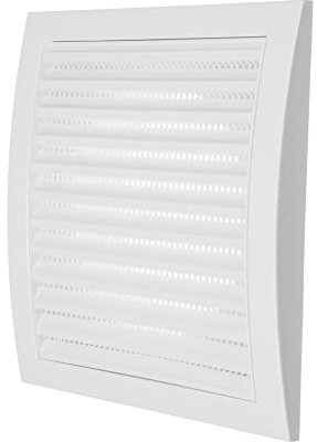 Vent Systems Ø125 mm, blanco, 190x190 mm, cubierta de ranura de ventilación para secadoras, aberturas de ventilación y tubo de aire de escape, adecuado para el área al aire libre