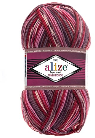 100g Sockenwolle Superwash Comfort 4-fädig Schurwolle Sockengarn Farbauswahl