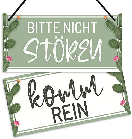 Putuo Decor Bitte Nicht Stören Schild, Komm Rein Türschild, Wendbares doppelseitiges PVC Hängeplakette für Unternehmen, Büro, Therapeuten, Kliniken, 25,4 x 12,7 cm
