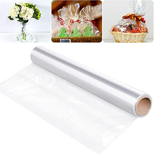 Papier cadeau transparent 80 cm x 30 m - Convient pour mariages, fleuristes, anniversaires, anniversaires