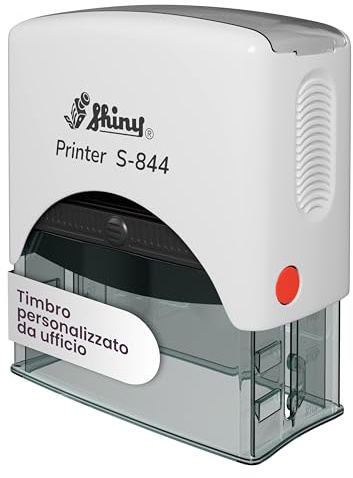 Timbro Autoinchiostrante Personalizzato - il timbro con nome, indirizzo o azienda può essere fornito con un testo a scelta - varie dimensioni - (10mm x 26mm, Bianco / 2 righe)