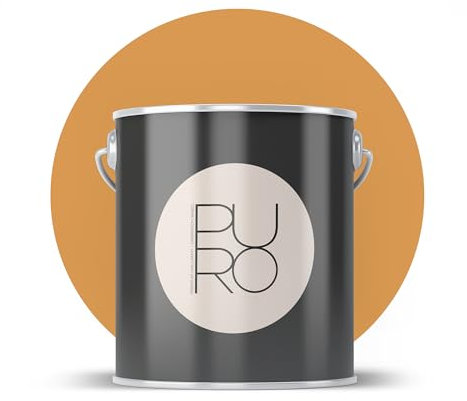 Livingwalls PURO Premium Wandfarbe c8013 - Malerfarbe für Wohnräume und Arbeitszimmer mit sehr hoher Deckkraft - matte hochwertige in Orange - 1l