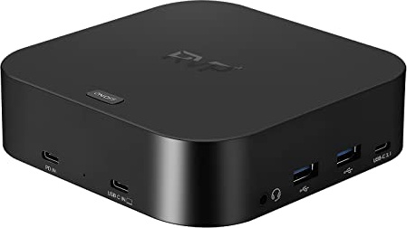 RVP+ Docking Station 3 Monitors USB C, 13-in-1, Triple Display-4K HDMI & DisplayPort Dual Monitors, 5Gbps USB-C/A Data Transfer, 100W Laptop-Charging, Gigabit Ethernet, Audio, Black
