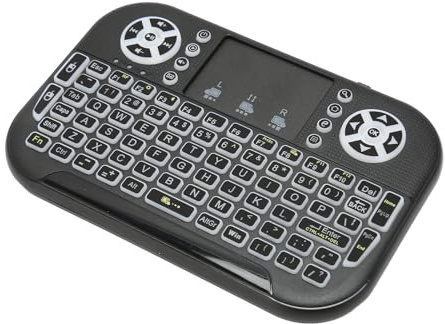 Elprico Kabellose -Tastatur mit Touchpad, Wiederaufladbarer 2,4-GHz-RF-Multi-Touch-Handtastatur-Controller für PC, Fire Stick, IOS, OS X,