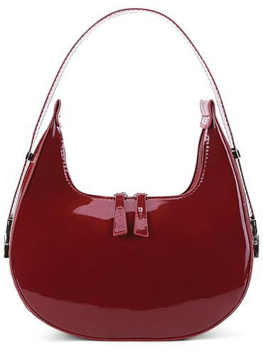 ACUYE Borsa a Spalla Mezzaluna per Donna, Borsa Hobo Y2K con Cerniera Borsa a Tracolla da Donna Borsa Mezzaluna con Maniglia Superiore Borsa Sottobraccio con Tracolla Regolabile, 27cm
