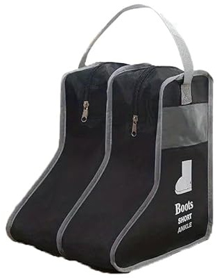 BSLVWG Borsa portaoggetti per stivali, portatile, antipolvere, per stivali alti con finestra trasparente, maniche per scarpe, viaggi, caccia, escursionismo, pesca, per uomini e donne, Nero , Corto,