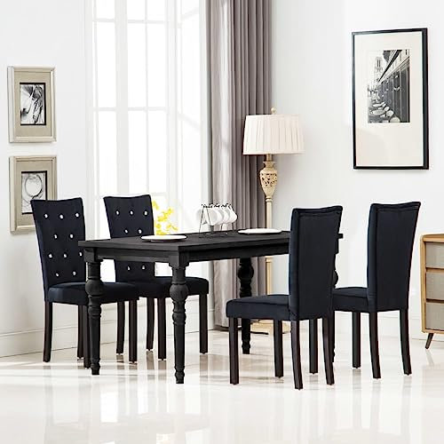THOYTOUI Esszimmerstühle 4 STK. Essstühle Küchenstühle Arbeitsstuhl Esstisch stühle Geeignet für Speisesaal Aufenthaltsraum Küche Atelier Schwarz Samt