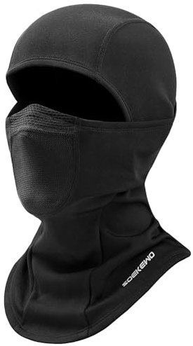 SoeKewo Sturmhaube Winter Balaclava Warme Fleece Skimaske Atmungsaktive Sturmmaske für Motorrad Fahrrad Skifahren Herren und Damen，Schwarz