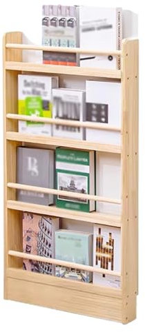 Bücherregal aus Massivholz, modernes freistehendes Eckbücherregal aus Holz, mehrschichtiges bodenstehendes Bücherregal, Mehrzweck-Aufbewahrungsregal, offene Leiterregale aus Holz
