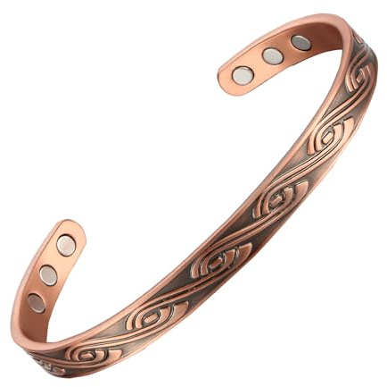 MagEnergy Koppararmband för kvinnor med 3 500 kraftfulla magneter magnetiskt armband för kvinnor justerbara smycken present