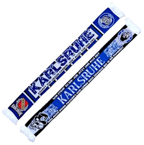 Wallitschek Karlsruhe Schal - Kämpft für unsere Farben, blau-weiss, Fussball, 1894, Fanschal, Strickschal
