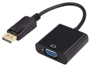 Brightium Adaptador DisplayPort a VGA, Macho a Hembra, para conexión de Dispositivos de Video y proyección en Pantallas VGA.