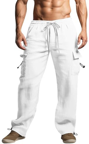 Skihose Herren Armee Hose Herren Wanderhose Herren Winter Angelbekleidung Herren Thermo Fahrradhose Herren wasserdichte Hose Herren Daunenhose Herren Anglerhose Jagdhose Weiß S