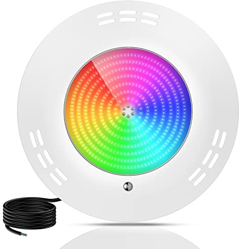 LyLmLe Foco LED Plano Piscina Relleno de Resin, 35W Lámpara Piscina RGB Multicolor para Superficie extraplano, Ángulo haz 140°, IP68 Impermeable 12V AC Luce Sumergibles Piscinas, Interruptor On/Off