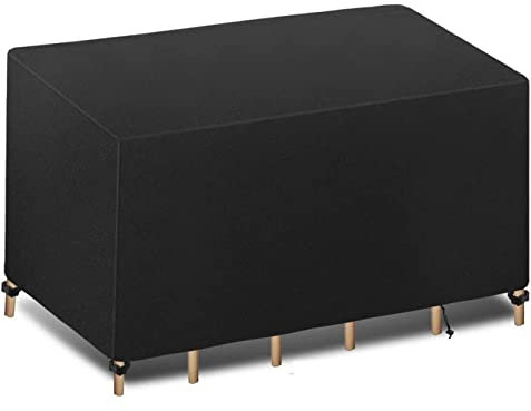 Copertura per mobili da giardino, 200 x 70 x 110 cm, impermeabile, resistente, tessuto Oxford 600D, antivento, copertura per tavolo da giardino per una maggiore protezione