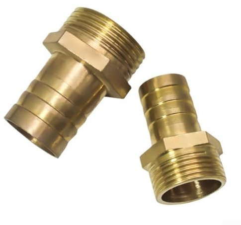 Gdfnmogo Raccordo per tubo flessibile in ottone, adattatore per tubo dell'acqua, per sistema di irrigazione da giardino, stagno, piscina, connessione maschio, confezione da 2 (1/2 maschio x 12 mm)