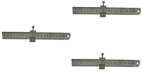 HOUDERCO 3 Sätze Maßstab mit Stopper Langlebiges Dickes Messwerkzeug Präzise für Tischlerarbeiten Robust und Bruchsicher für Tiefen und Höhenmessungen
