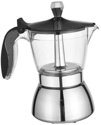 CONGARTENO Caffettiera Acciaio Inossidabile per Espresso Tazze Facile da Usare e e Ufficio per Regali e Speciali