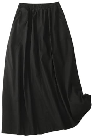 Maxirock Damen Sommer, Faltenrock Damen Lang Elegant Sommerrock Leicht Und Luftig Plisseerock Elastischer Hohe Taille Röcke Musselin Boho Maxi Plissee Rock a Linie Skirt Basic Rock Damen Sommer Lang