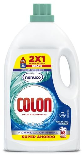 Colon Nenuco - Detergente para Lavadora, adecuado para Ropa Blanca y de Color, Formato Gel - 68 Lavados - 68 Dosis. Fragancia Nenuco