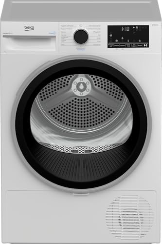 Beko B5T68219 Wäschetrockner, 8 kg, Frontlader Wärmepumpentrockner, 15 Programme, Kondenstrockner, Säulenfähig, Aquawave Schontrommel, Weiß