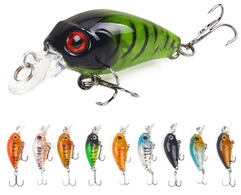 9 st betesfiskedrag, 3D-fiskedrag, 3,5 g | 4 cm fiskedrag för gädda, artificiellt bioniskt skeppsbrott, gädda för öring, abborre etc. (E)