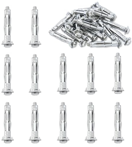 eupdd Anclaje Indemoll: 40 Piezas M6*52mm Tacos de Metal para Cavidades, Tacos Metálicos de Expansión, Tornillos de Pétalos, para Paredes Huecas Placas de Yeso Madera