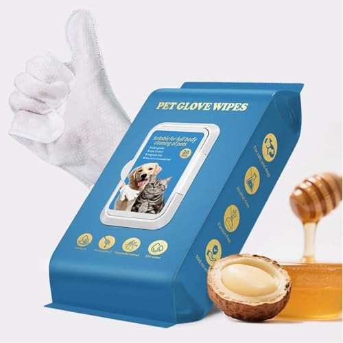 GAIALYST Pack of 20 Disposable Cleaning Gloves for Pets, Grooming Wipes for Dogs & Cats on the Go & Everyday Cleaning and Deodorising on the Go & in Everyday Use