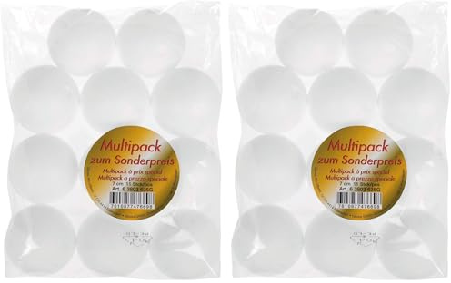 GLOREX 6 3803 635G - Palline di polistirolo, bianche, diametro circa 7 cm, confezione sfusa con 11 palline, per decorazioni e crafting versatile (Confezione da 2)
