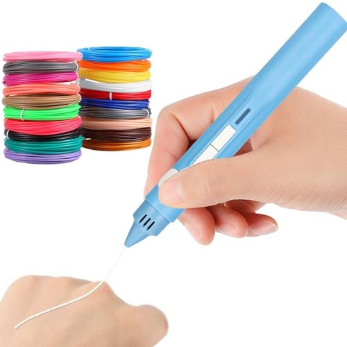 3D-Druckstift für Kinder & Erwachsene mit 15m & 5 Farben PLA Filament Set, Ideal für Zeichnen, Basteln, Modellbau, Pädagogisches Spielzeug, Geschenkidee